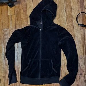 Juicy Couture black velour zip hoodie